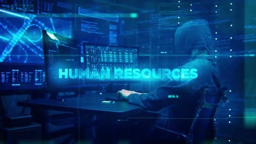 Digital Glitch Text Animation for Human Resources