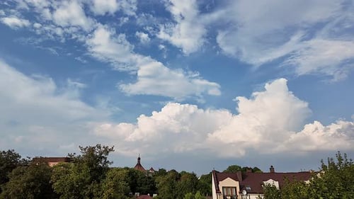 Storm clouds forming over the city