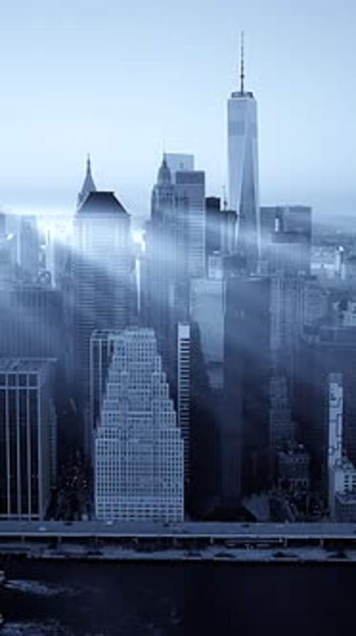 The Skyline at Dusk Showcases Tall Buildings Against a Colorful Horizon an Unforgettable View