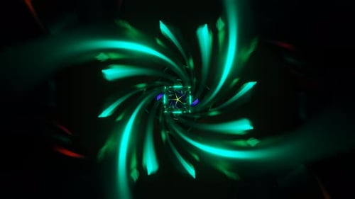 Los patrones psicodélicos crean un vibrante telón de fondo de neón en forma de bucle VJ