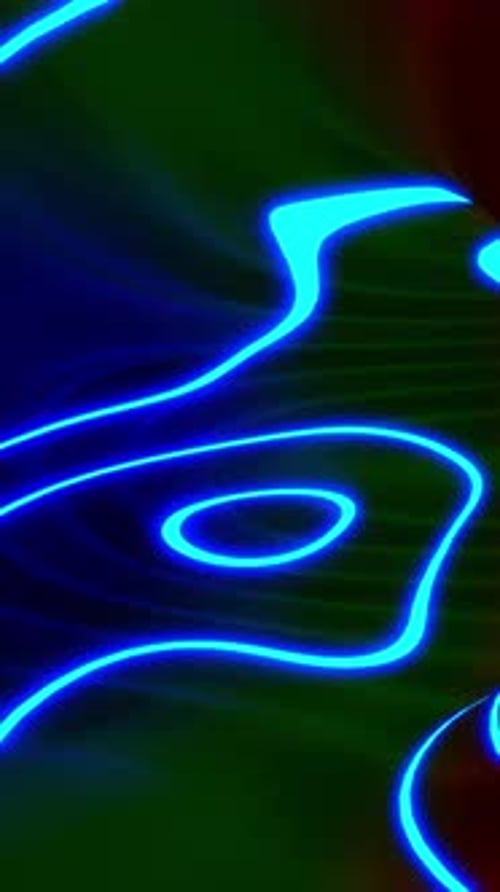 Vertical Tunnel with blue wave traffic, neon lines, high speed. Vj loop background. VFX visual