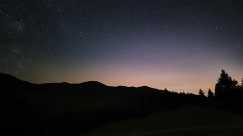 A Breathtaking Night Sky Shines Over a Beautiful Mountain Landscape Showcasing Celestial Beauty