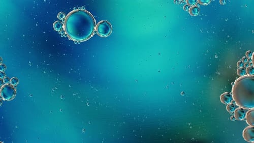 Abstract Bubbles of Turquoise and Blue Oil