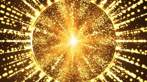 Sparkling Golden Particle Tunnel Loop Background for Festive Events