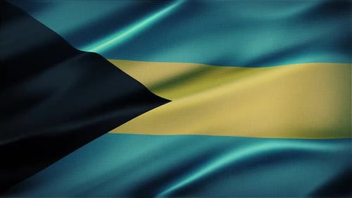 The Bahamas National Flag Waving Seamless Loop