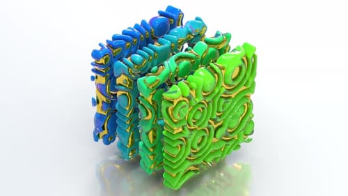 Geschnittener fraktaler 3D-Würfel 55 4K