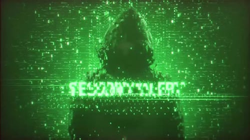 Sicherheitswarnung auf dem Hacker-Cyberangriffssymbol