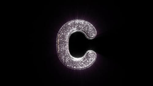 C Letter with Disco Ball aesthetics On Alpha Loop