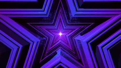 Purple Stars Tunnel Animation Loop