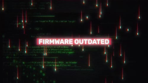 Veralteter Firmware-Text auf dem Hacking-Hintergrundbildschirm 4K