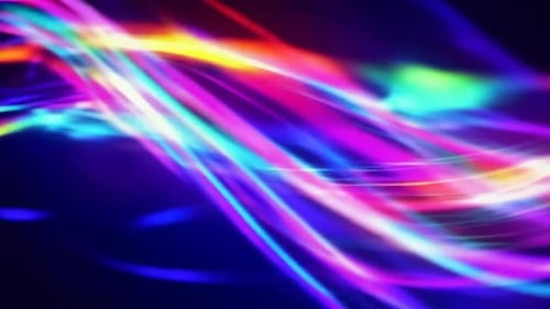 Abstract Neon Light Trails Flowing Background with Vibrant G