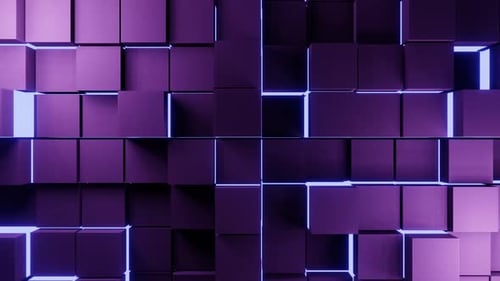 Purple With Led Blue Light Vj Loop Wall Background 4K