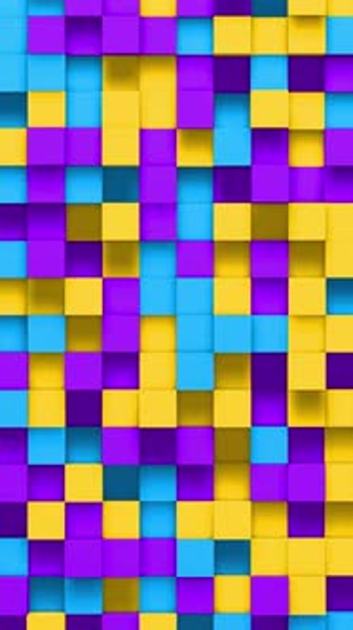 Multicolored small box cube random geometric background