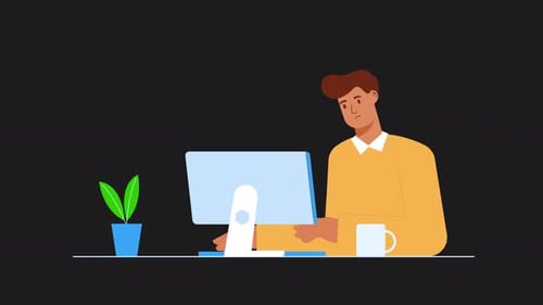 Boy Working In Computer On Alpha 4k