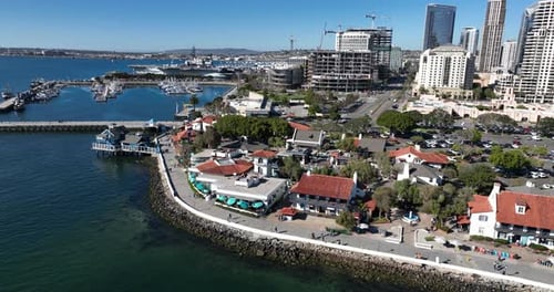 Seaport Village and San Diego Marina Aerial