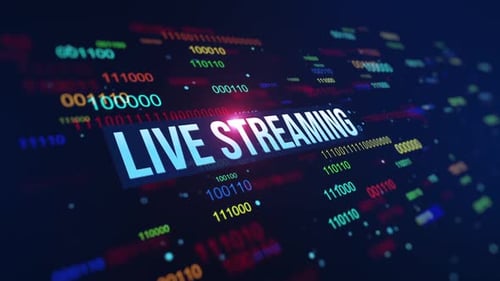 Live Streaming Digital Binary Code Background