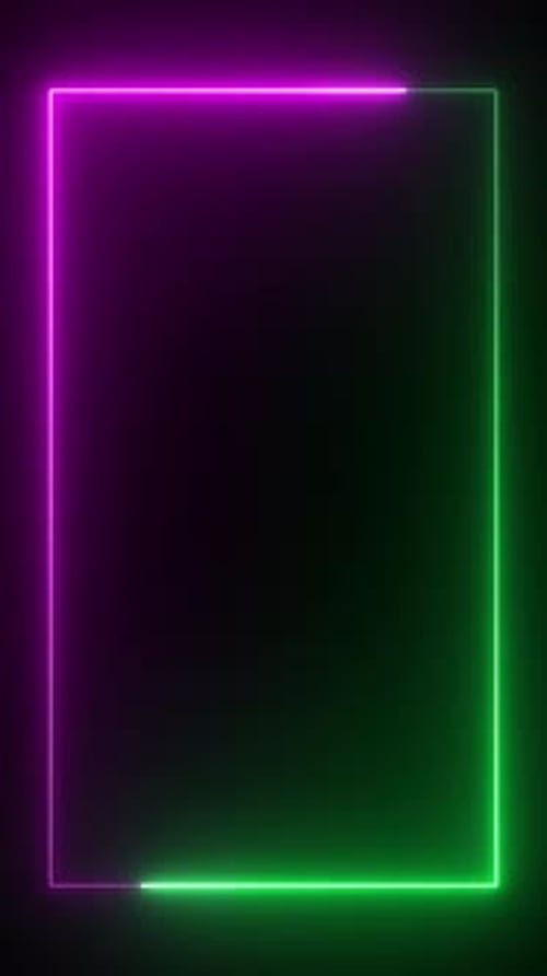 Vertical Green And Pink Neon Frame Loop V9