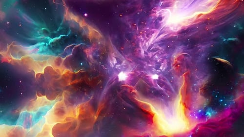 Vibrant Abstract Cosmic Nebula Galaxy Background Animation