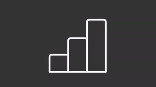 Growing bar chart ui icon white line animation