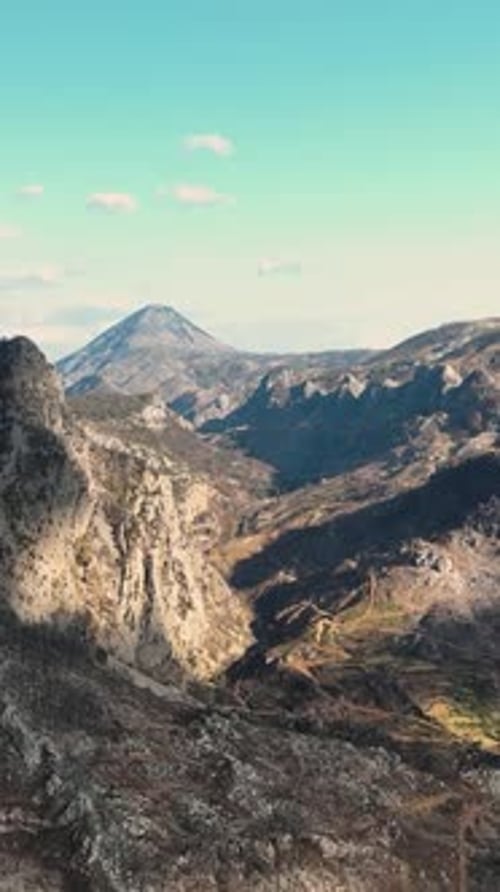 Vertical Video Nature on the Horizon Green Canyon a Large Reservoir in the Mountains