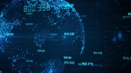 Futuristic Digital Earth Global Network Data Animation