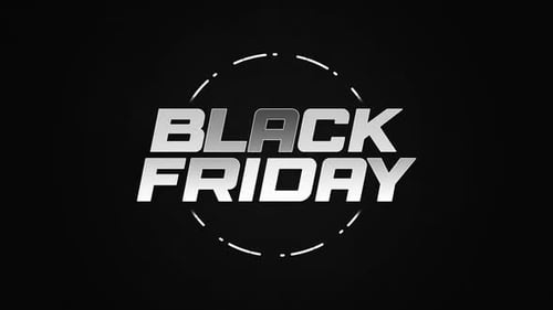 Black Friday Metallic Title Reveal with Circular Line Animation