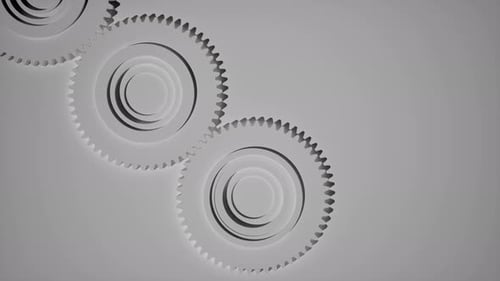 Seamlessly Looping Interlocking Gears Mechanical Motion Background