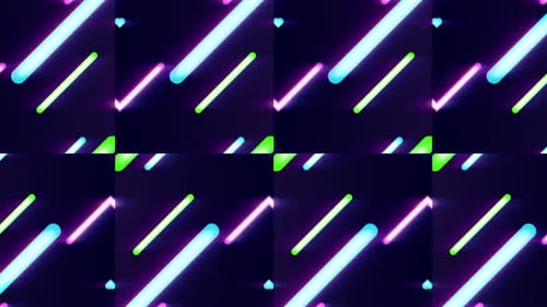 Glowing Neon Diagonal Line Pattern Loop Animation