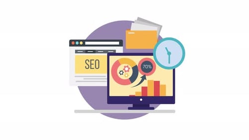 Modern Flat Design SEO Analytics and Data Management Concept