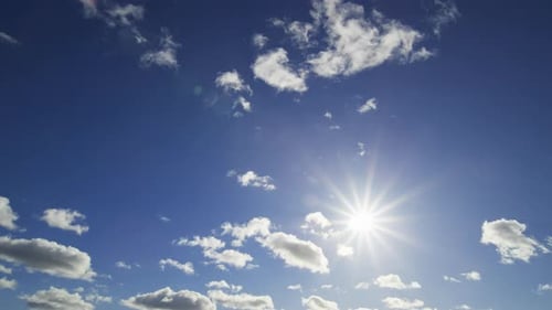 Timelapse of Clear Blue Sky with Sun