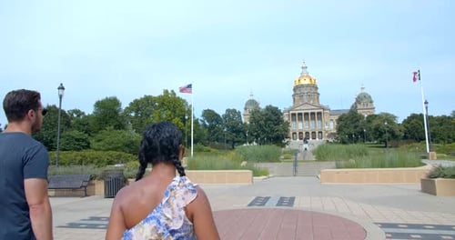 Des Moines, Iowa / USA - June 4 2019: Tourists, Couple At