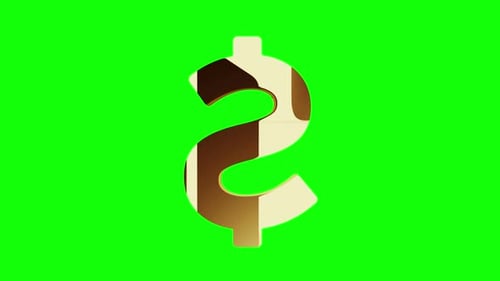 Dollar USD currency symbol isolated looped rotation