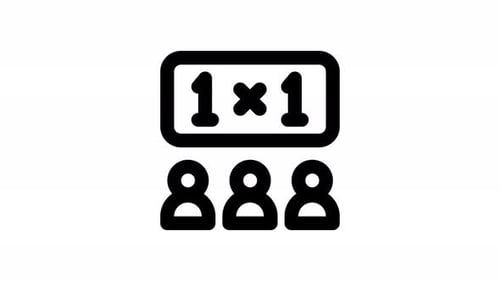 classroom line icon animation