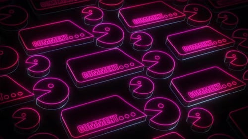 Kommentar Neon Social Icons im Hintergrund