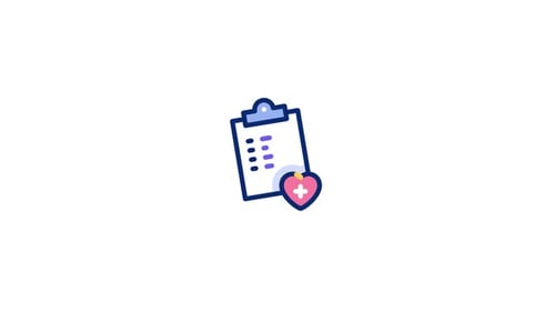 Animated Medical Record Clipboard with Heart Icon