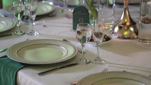 Elegant Table Setting for a Wedding Celebration