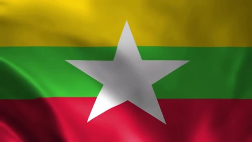 Waving Myanmar Flag Seamless Loop Animation