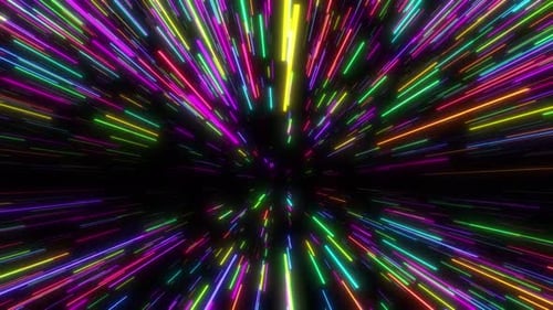 Abstract Neon Speed Lines Tunnel Animation