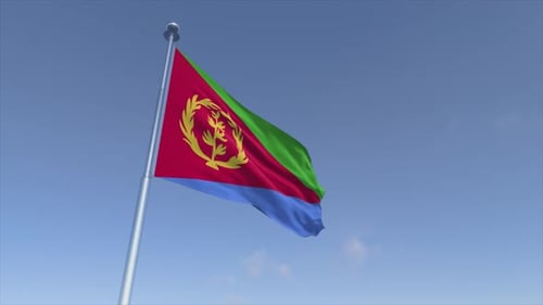 Animation Agitant Le Drapeau De L'Érythrée, Fond De Mouvement Cinématique 4K