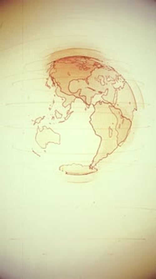 Vintage Spinning Globe Vertical Background Animation