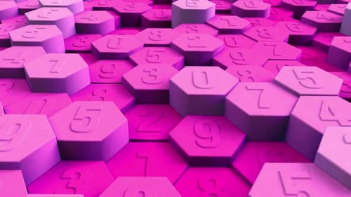 Random Number Abstract 3D Hexagonal Background Pink