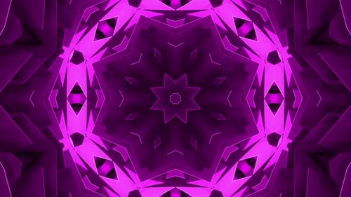 Vibrant Purple Geometric Kaleidoscope Loop Background