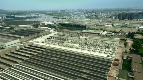 Generic Modern Car Plant and New Car Storage