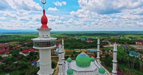 MAMIC Rokan Hulu, 11 November 2016, Aerial view of the great mosque lighthouse