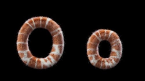 3D animation of a uppercase and lowercase Giraffe woolen letter O