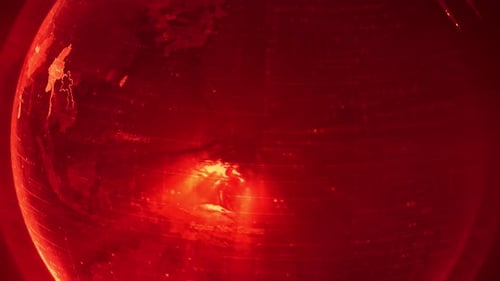 Digital Globe Earth Map Zoom and Country Highlights