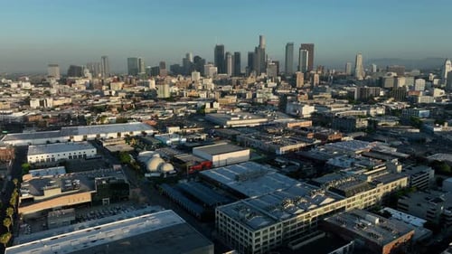 Aerial of the downtown Los Angeles skyline