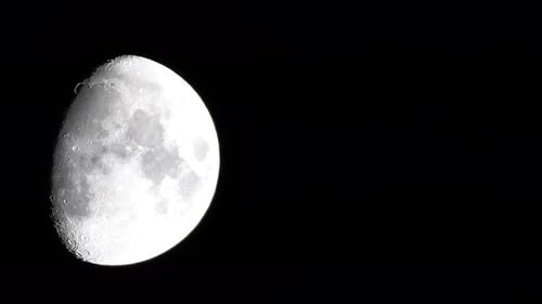 Close Up of Crescent Moon at Night