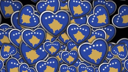 Drapeau du Kosovo en forme de cœur