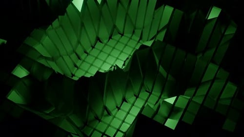 Abstract pieces of glass creating unusual shapes in wavy motion